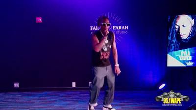 Tyla Yaweh in the Farah & Farah Performance Studio