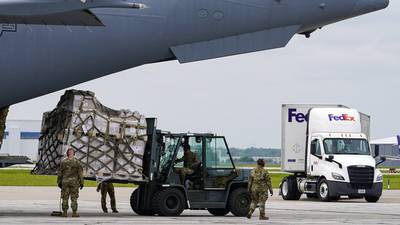 Photos: 78,000 pounds of baby formula arrive in Indianapolis 