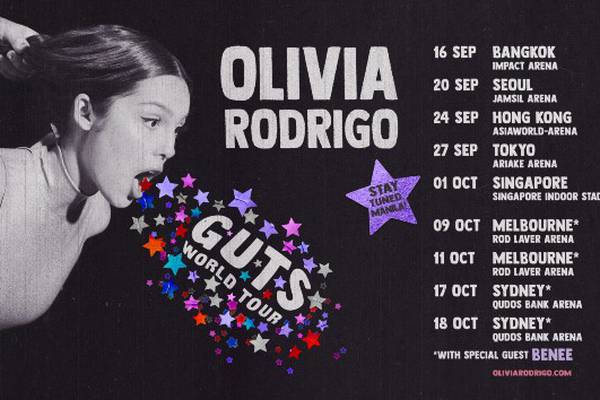 Olivia Rodrigo expands GUTS world tour to Asia and Australia